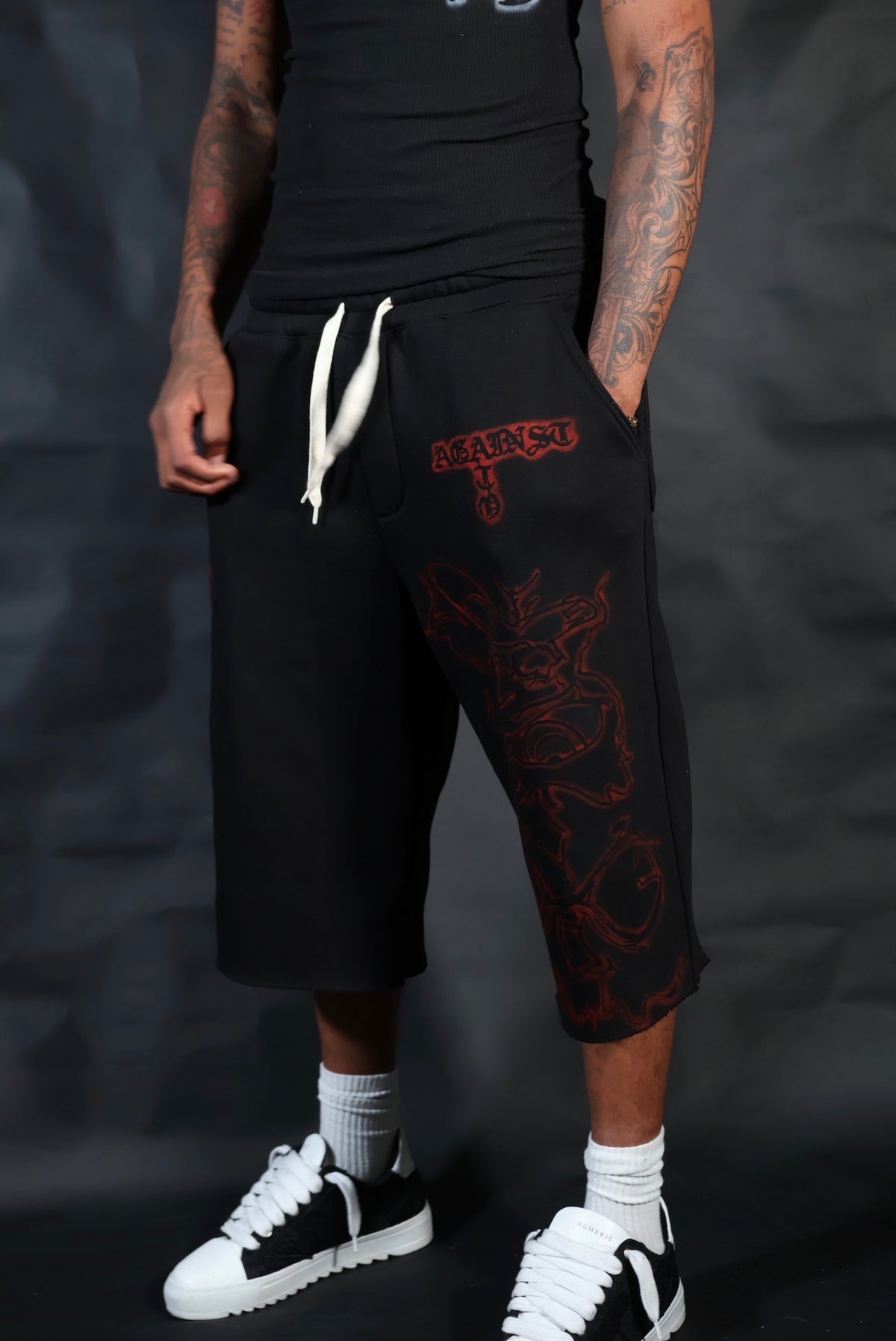 ATO Black Airbrush Sweat Jorts