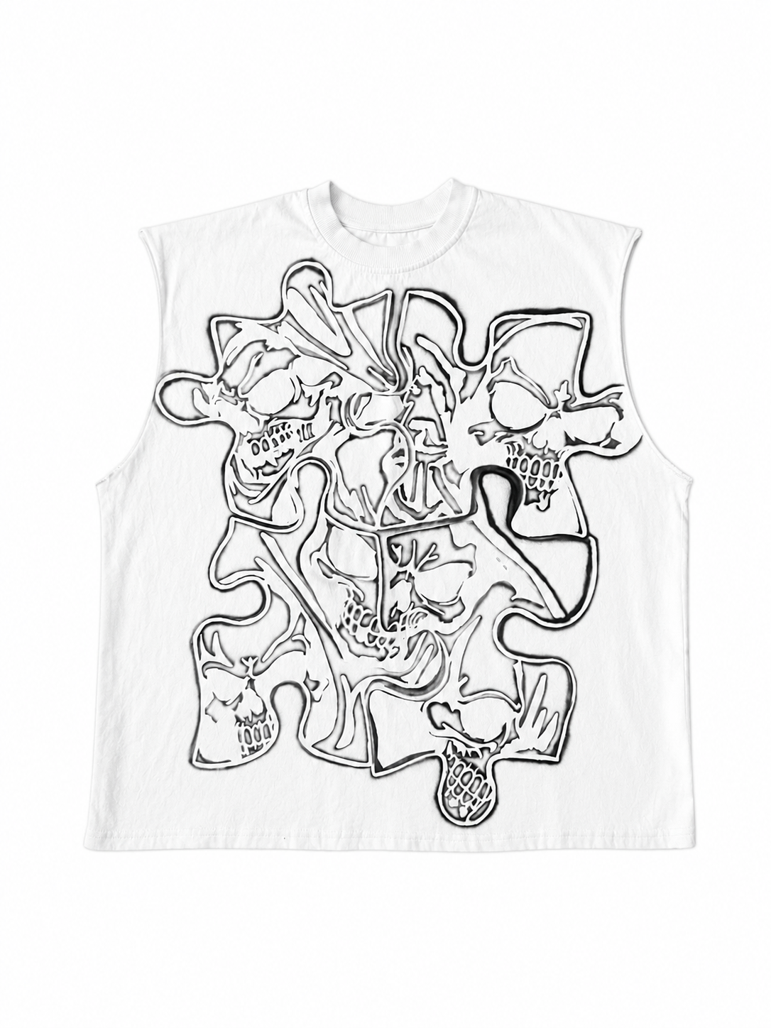 ATO Airbrush Skeleton Cutoff Tee