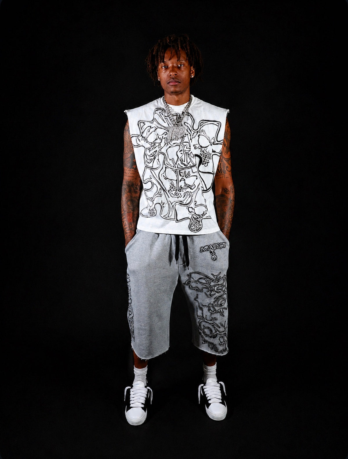 ATO Airbrush Skeleton Cutoff Tee
